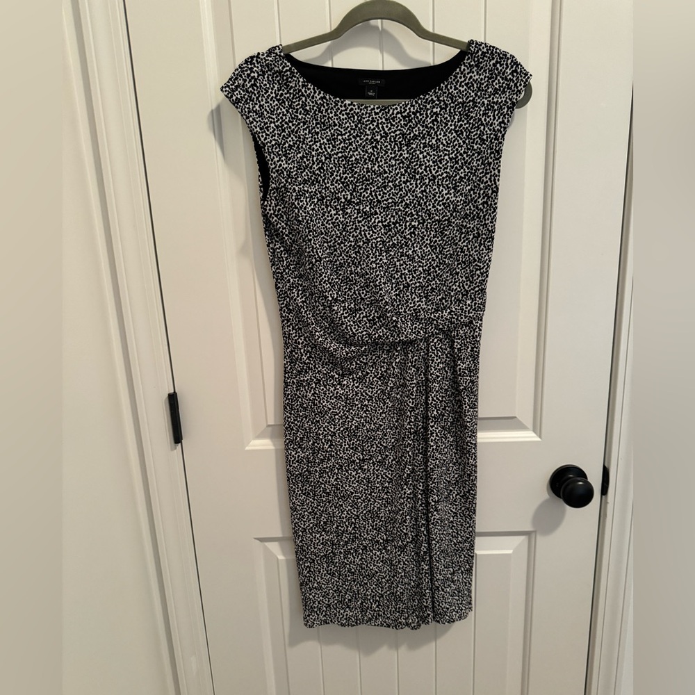 Timeless black and white jersey dress by Ann Taylor